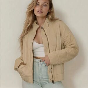 Tan Quilted Women's Jacket